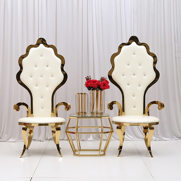 Stainless Steel Throne Banquet Metal Wedding high back Chairs